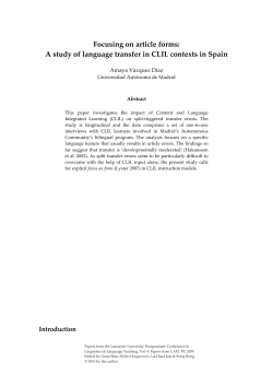 Focusing on article forms: A study of language