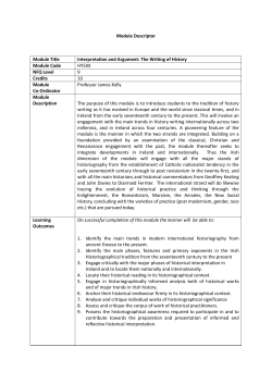 The Writing of History Module Code HY5XX NFQ Level 9