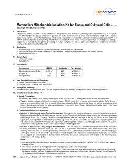 Mammalian Mitochondria Isolation Kit for Tissue and Cultured Cells