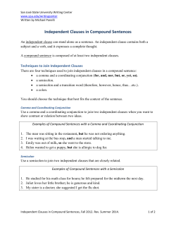 Independent Clauses in Compound Sentences