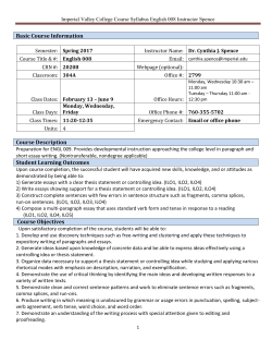 - Imperial Valley College Syllabi