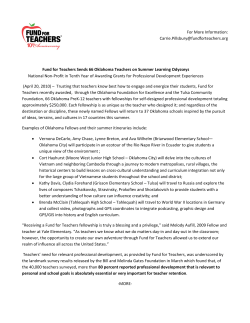 Read Press Release - Fund For Teachers