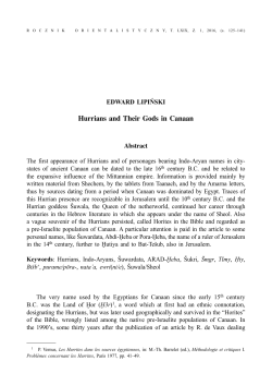 Hurrians and Their Gods in Canaan