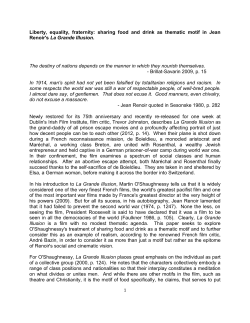 Liberty, Equality, Fraternity: Sharing Food and Drink as