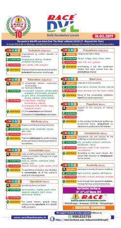 Daily Vocabulary Lesson - Rishi Academy of Competitive Exams