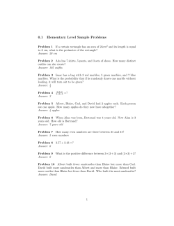 0.1 Elementary Level Sample Problems