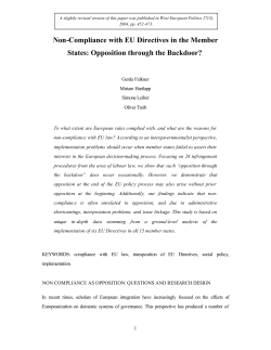 Non-Compliance with EU Directives in the Member States
