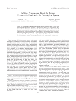 Caffeine, Priming, and Tip of the Tongue: Evidence for