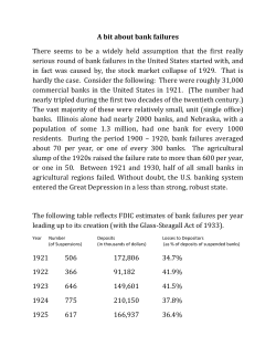 A bit about bank failures There seems to be a widely held
