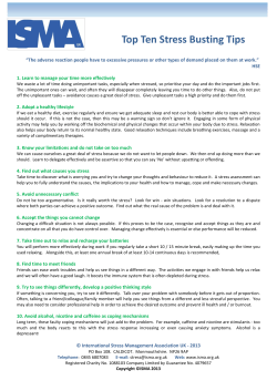 Top Ten Stress Busting Tips - International Stress Management