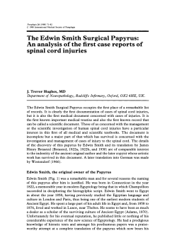 The edwin smith surgical papyrus: an analysis of the first