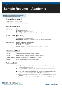 Sample Resume Academic - monash.edu