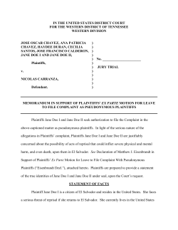 Sample MEMORANDUM IN SUPPORT OF MOTION TO FILE IN