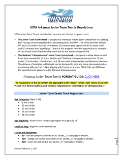 Junior Team Tennis Track Regulations
