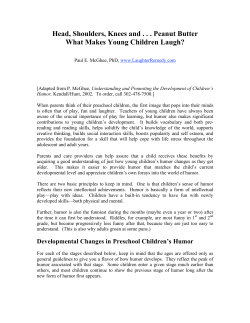 Head, Shoulders, Knees and . . . Peanut Butter What Makes Young