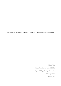 The Purpose of Dialect in Charles Dickens`s Novel Great Expectations