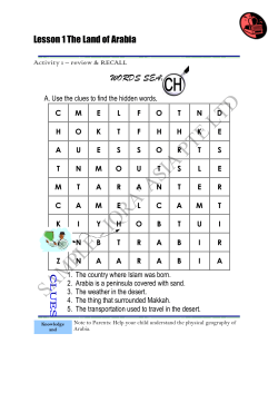 Lesson 1 The Land of Arabia WORDS SEAR
