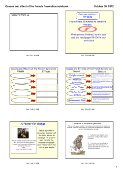 Causes and effect of the French Revolution
