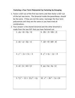 Factoring a Four Term Polynomial by Factoring by Grouping 1