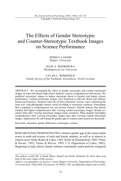 The Effects of Gender Stereotypic and Counter