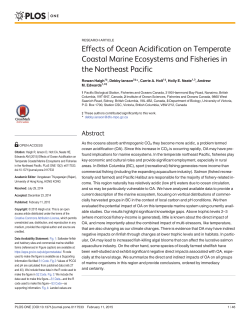 Effects of Ocean Acidification on Temperate Coastal Marine