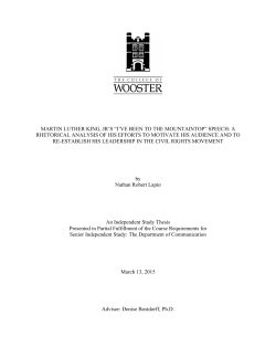 MARTIN LUTHER KING, JR`S &ldquo;I`VE BEEN TO THE MOUNTAINTOP