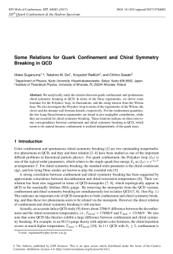Some Relations for Quark Confinement and Chiral Symmetry
