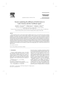 Factors explaining the diffusion of hybrid maize in Latin