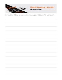 Hubble Academy Log (HAL) Orientation