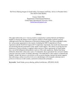 The Power-Sharing Enigma in South Sudan