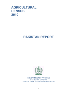 agricultural census 2010 pakistan report