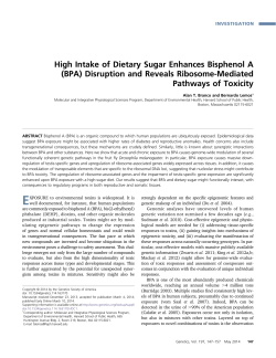 High Intake of Dietary Sugar Enhances Bisphenol A