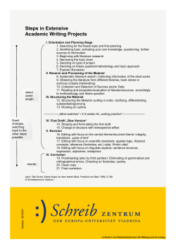 Steps in Extensive Academic Writing Projects