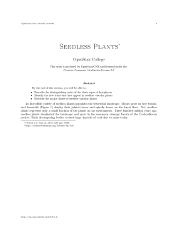 Seedless Plants