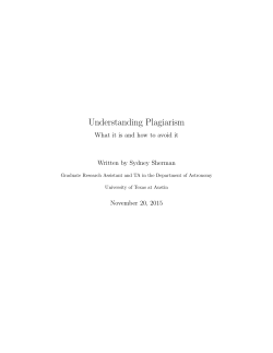 Plagiarism Guide  - University of Texas Astronomy Home Page