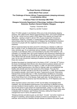 sleeping sickness - The Royal Society of Edinburgh