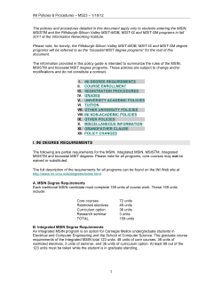 I. INI DEGREE REQUIREMENTS - Information Networking Institute