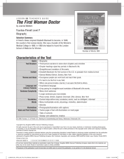 The First Woman Doctor - Houghton Mifflin Harcourt