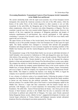 Dr. Zaslavskaya Olga Overcoming Boundaries: Transnational
