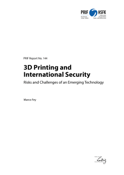 3D Printing and International Security, PRIF Report No. 144