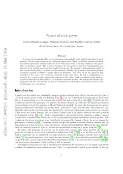 Physics of a toy geyser