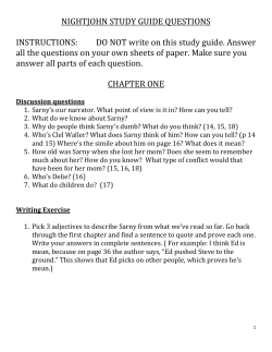 NIGHTJOHN STUDY GUIDE QUESTIONS INSTRUCTIONS: DO