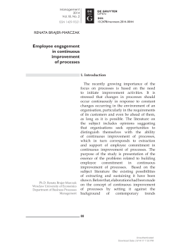 Employee engagement in continuous improvement of processes