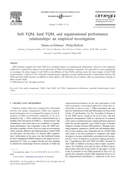 Soft TQM, hard TQM, and organisational performance relationships