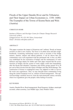 Floods of the Upper Danube River and Its Tributaries and