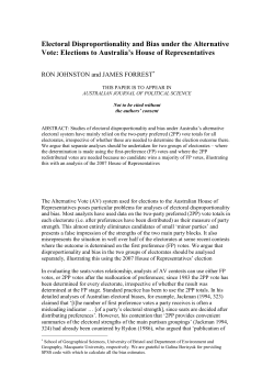 Elections to Australia`s House of Representatives