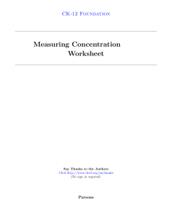 Measuring Concentration Worksheet