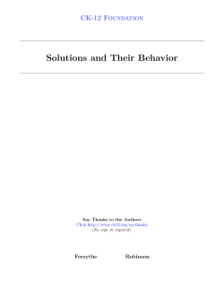 Solutions and Their Behavior