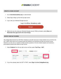 CREATE A KHAN ACCOUNT 1. Go to ​ www.khanacademy.org​in