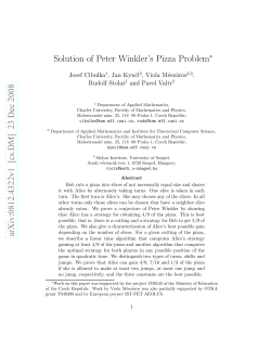 Solution of Peter Winkler`s Pizza Problem